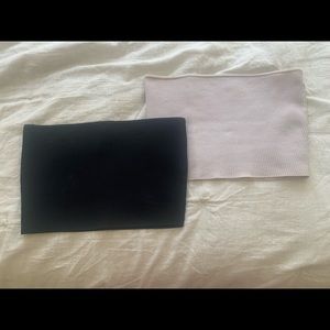 Black and white cropped tube tops